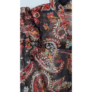 Springfield Boho Paisley Tiered Maxi Dress | Gold Lurex Threads | Size 4 NWT